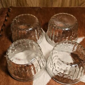 Set of Four Jelly Jars.Clear And Numbered .No Chips